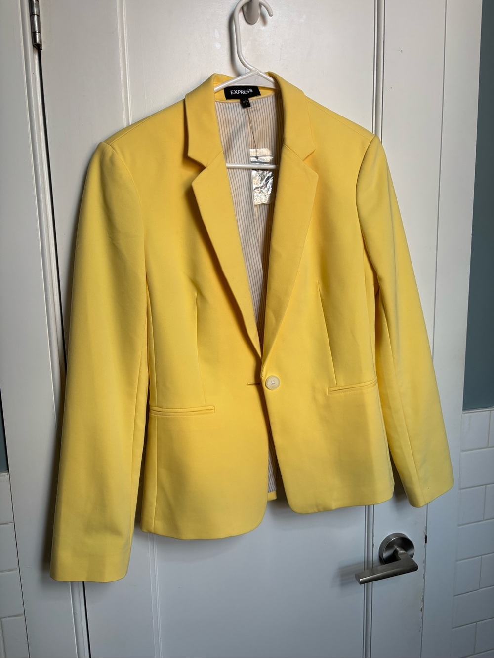 Express Bright Yellow Single-Button Blazer